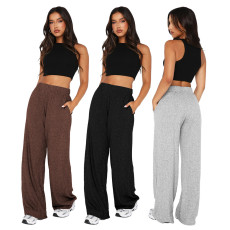 Fashion brushed casual straight pants