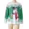 Fashionable Christmas letter printed round neck sweater