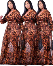 Fashion Large Casual Printed Chiffon Two Piece Set