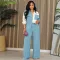 Fashion color matching pocket casual shirt set