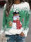 Fashionable Christmas letter printed round neck sweater
