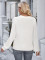 Fashion casual V-neck slim fitting solid color long sleeved top