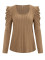 Fashion casual square neck slim fitting long sleeved knitted top