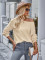 Fashion Solid Round Neck Button Decorative Long Sleeve Top