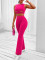 Fashion casual round neck sleeveless hollow out top and pants set