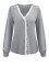Fashion V-neck lace single breasted long sleeved knit shirt