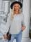 Fashion Solid Round Neck Button Decorative Long Sleeve Top
