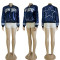 Fashionable long sleeved slim fitting sequin jersey jacket
