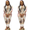 Fashion Chain Printing Temperament Small Suit Two Piece Set