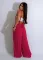 Fashionable casual wide leg two piece shoulder strap pants