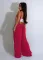 Fashionable casual wide leg two piece shoulder strap pants