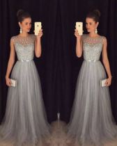 Sexy Sleeveless Wedding Mesh Dress