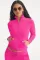 Fashion casual silver fox velvet stand collar two-piece set