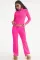 Fashion casual silver fox velvet stand collar two-piece set