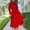 Fashion oversized bubble sleeved top pleated skirt two-piece set