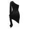 Fashionable diagonal collar irregular sequin wrap hip dress