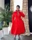 Fashionable suit stand neck double layered dress with large swing