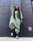 Fashionable digital high-definition printed 3/4 sleeve jumpsuit