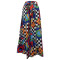 Fashionable tie dyed waistband wide leg mid waist pants