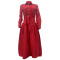 Fashionable suit stand neck double layered dress with large swing