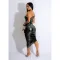 Fashionable and sexy drawstring pleated dress with diagonal collar