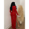 Fashionable Solid Color Sequins Sexy Split Long Dress