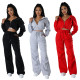 Fashionable zippered hoodie sports set