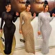 Fashionable Long Sleeve Sexy Slim Fit Long Dress Dress