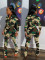 Fashion camouflage sports and leisure two-piece set