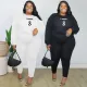 Fashion Large Solid Print Two Piece Set