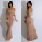 Fashion Solid Color Sexy Off Shoulder Long Dress