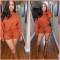 Fashion Solid Color Sweater Set