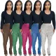 Fashionable casual versatile slim fitting pile pants