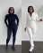 Fashion and sexy chest zipper tight solid color jumpsuit