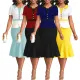 Sexy and fashionable solid color short sleeved white collar dress