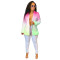 Fashion casual gradient contrast color suit jacket