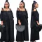 Fashion Off Shoulder Lantern Sleeves Strap Wide Leg Jumpsuit