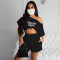 Fashion letter printing style breathable and sweat absorbing sports set
