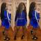 Casual and personalized gold velvet sports dress set