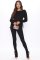 Fashionable and Personalized Solid Color Lace up Long Sleeve Set