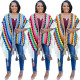 Fashionable knit hand hook tassel jacket cardigan cape