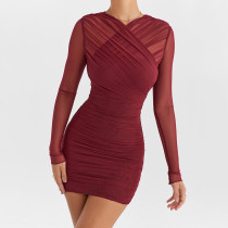Fashionable and Sexy Spicy Girls' Tight Fold Wrapped Hip Skirt