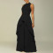 Sexy Large OL Sleeveless Irregular Top Wide Leg Pants Two Piece Set