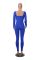 Sexy Threaded Square Neck Open Back Hip Lift Slim Fit Sports Jumpsuit