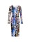 Fashion printed long sleeved round neck dress