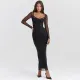 Fashionable and Sexy Open Back Tight Split Long Dress