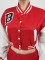 Fashion Baseball Jersey Letter Printing Casual Two Piece Set