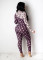 Fashionable printed patchwork sexy jumpsuit