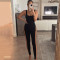 Sexy, soft, tucked in, backless pants jumpsuit
