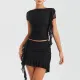 Sexy Spicy Girl Style Slim Fit Pleated Short Skirt Set